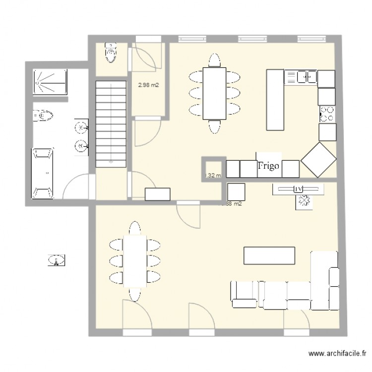 Aménagement  rez. Plan de 0 pièce et 0 m2