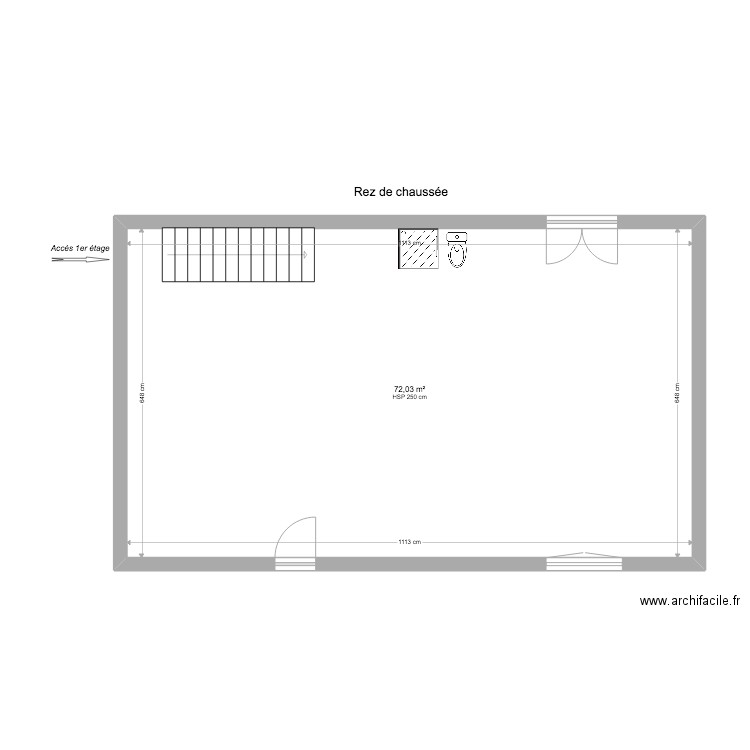 Projet-maison-Vallauris-1er Et. Plan de 1 pièce et 72 m2