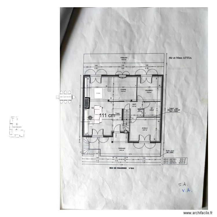 RDC. Plan de 0 pièce et 0 m2