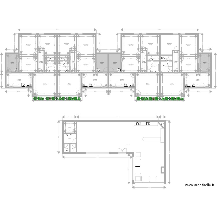 1025 2. Plan de 43 pièces et 395 m2