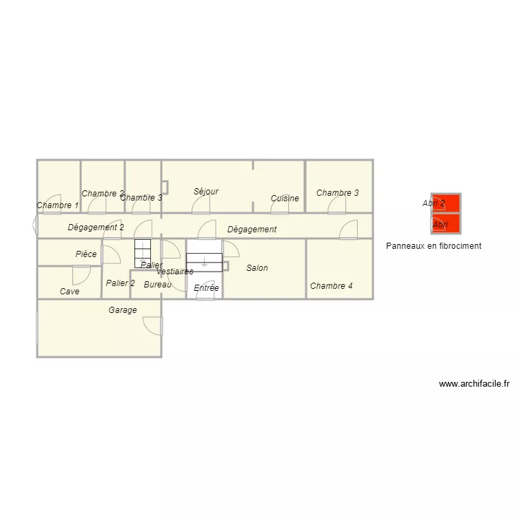 Croquis MICHEL VO amiante. Plan de 