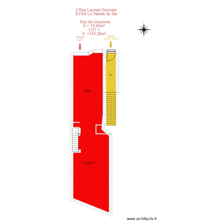 la valette rdc. Plan de 0 pièce et 0 m2