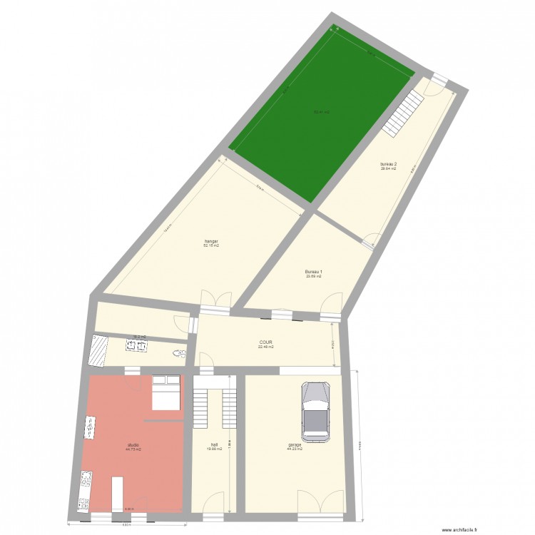 MASQUE DE DEPART RDC PROJET 1. Plan de 0 pièce et 0 m2