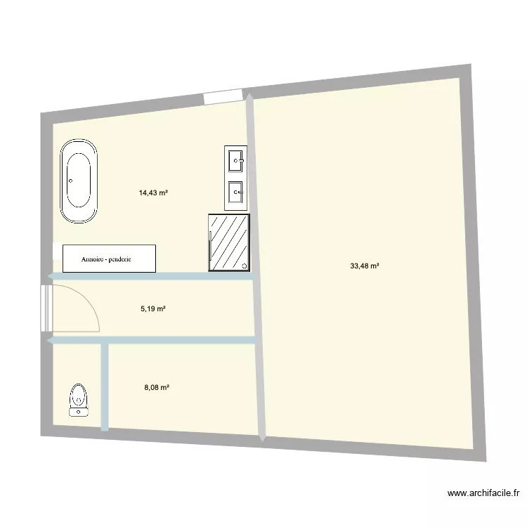 Comble chambre sdb 2. Plan de 