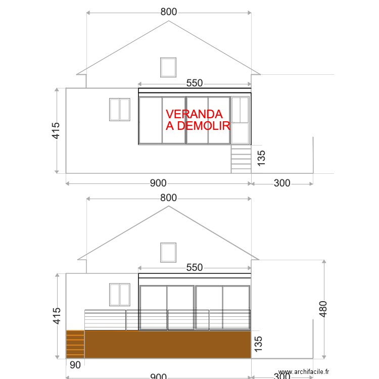 facade arriere 2. Plan de 0 pièce et 0 m2