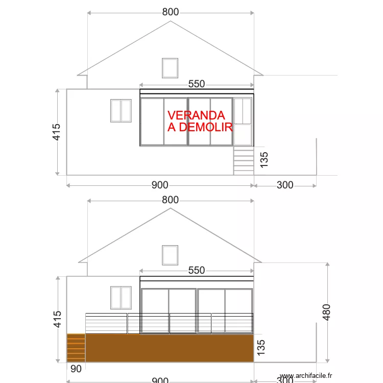 facade arriere 2. Plan de 