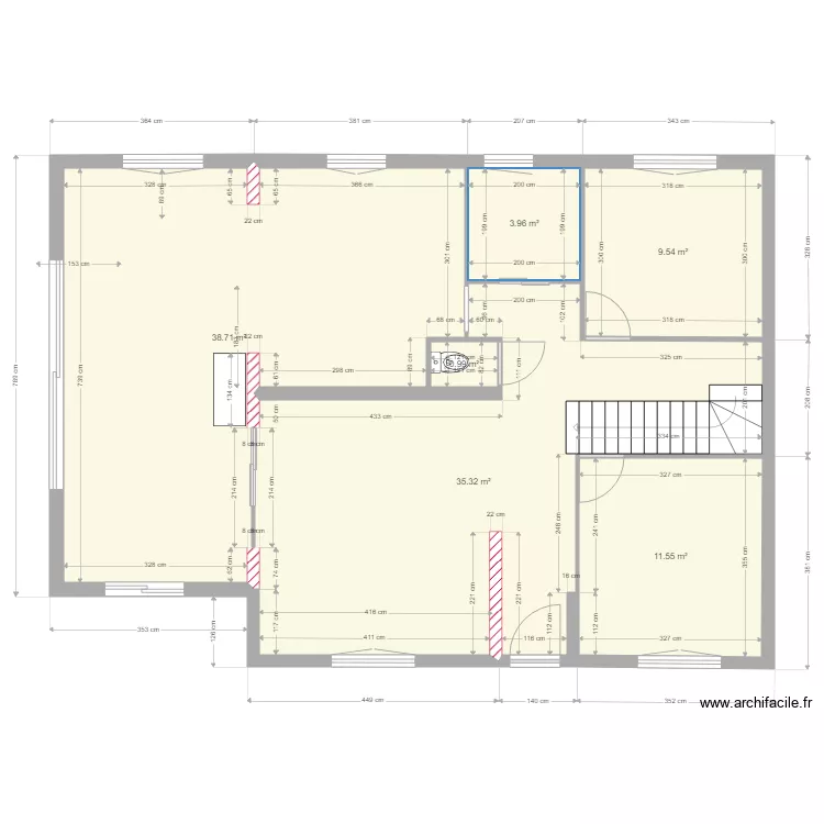d&eacute;tail pi&egrave;ces de vie essai1. Plan de 