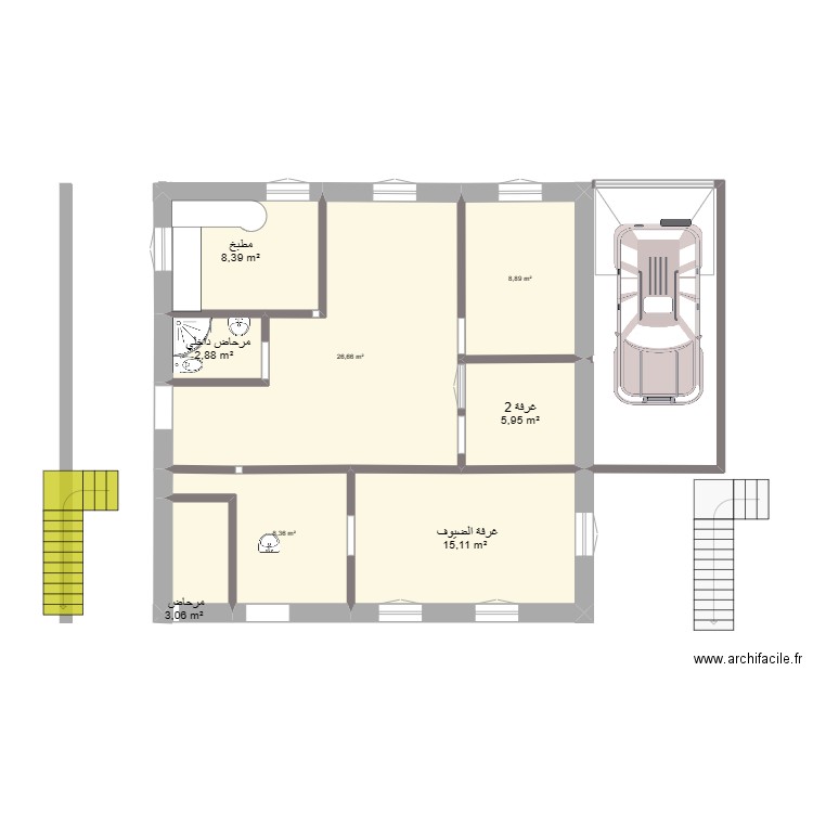 M. TMZ 2. Plan de 8 pièces et 79 m2