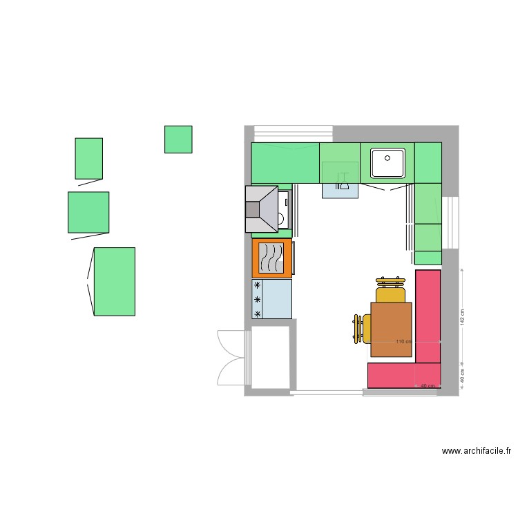 plano cocina . Plan de 0 pièce et 0 m2