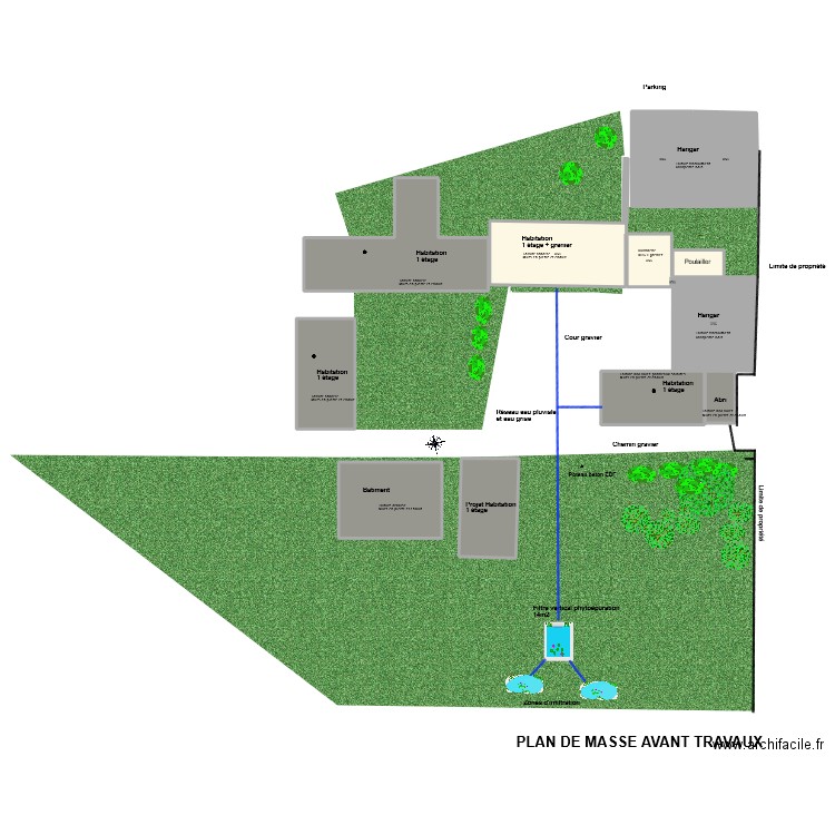 Kerville_PlanMasse_Auberge_Avant. Plan de 13 pièces et 726 m2