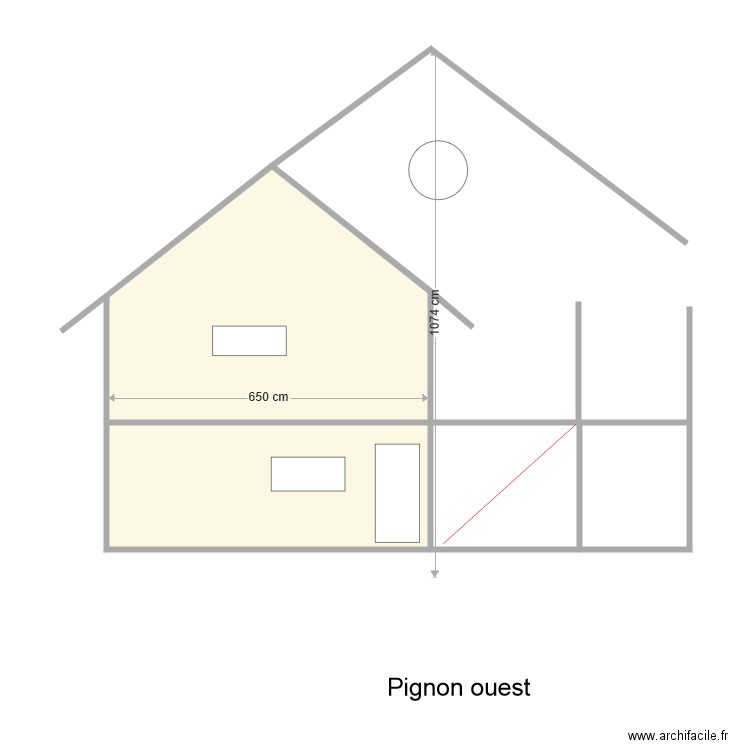 Pignon ouest. Plan de 0 pièce et 0 m2