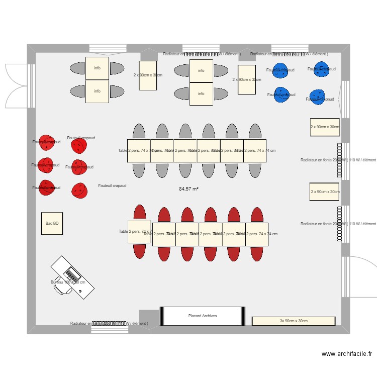 CDI LP 1. Plan de 1 pièce et 85 m2