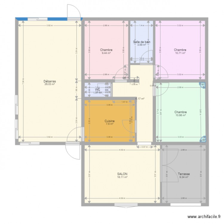 DEBUT TRAVAUX. Plan de 0 pièce et 0 m2