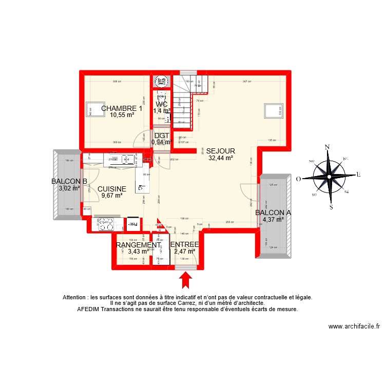 BI12270 - NIVEAU 1 PASCAL. Plan de 13 pièces et 72 m2