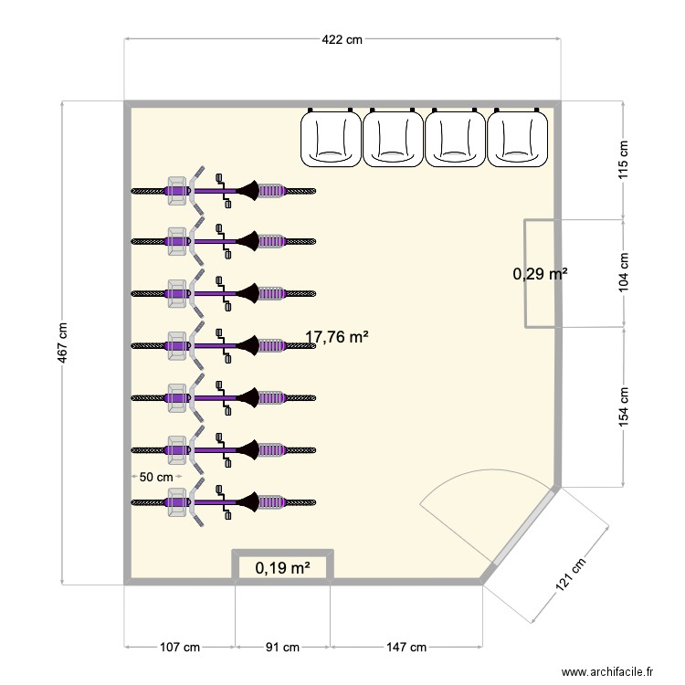 LOCAL VELO. Plan de 3 pièces et 18 m2