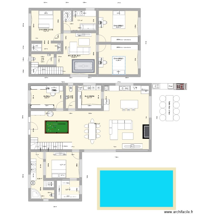 Maison Borgo 3. Plan de 13 pièces et 187 m2