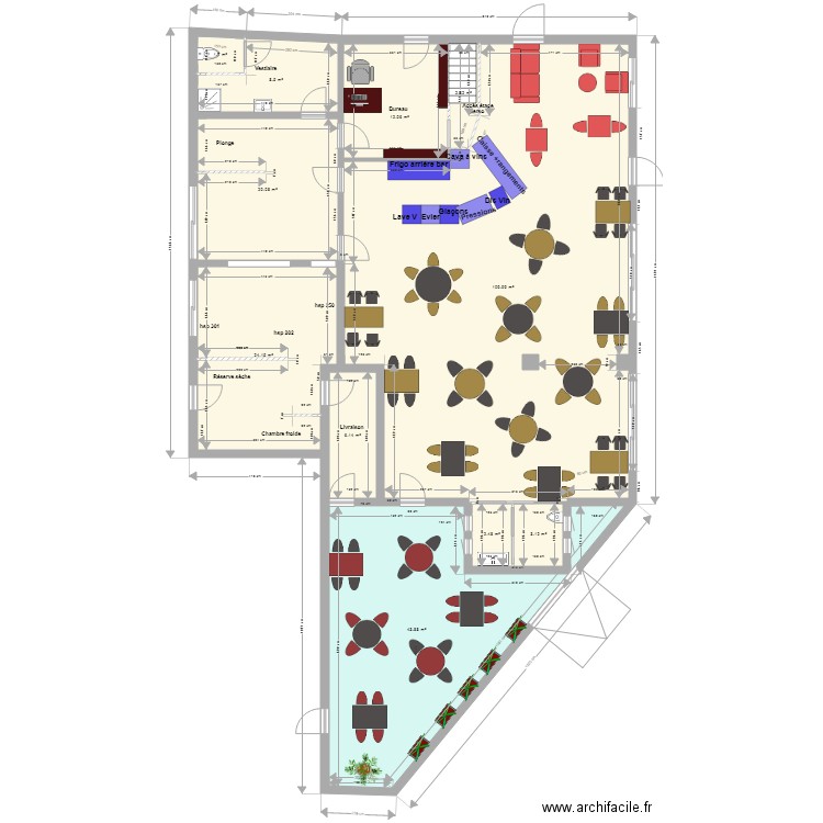 implantation bar. Plan de 0 pièce et 0 m2