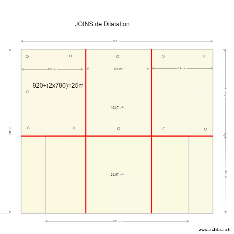 joint de dilatation. Plan de 