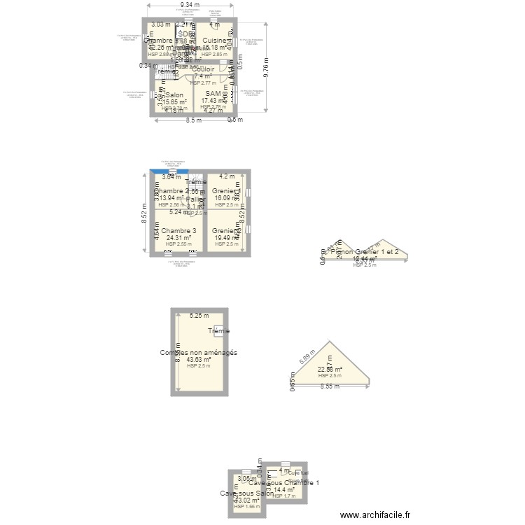 LAFAY Michel. Plan de 0 pièce et 0 m2