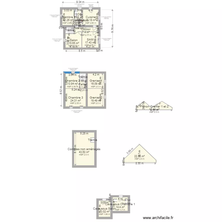 LAFAY Michel. Plan de 