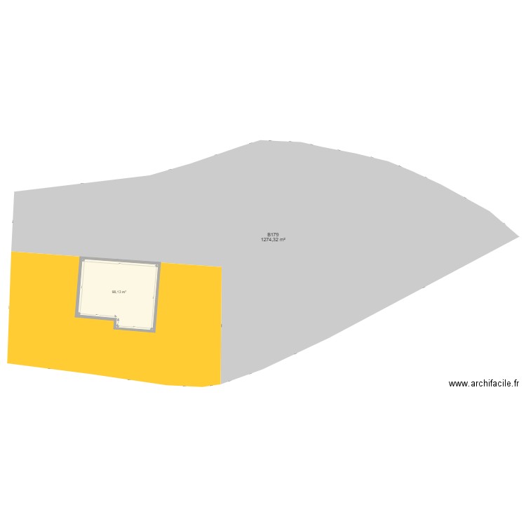 Terrain 2. Plan de 1 pièce et 98 m2