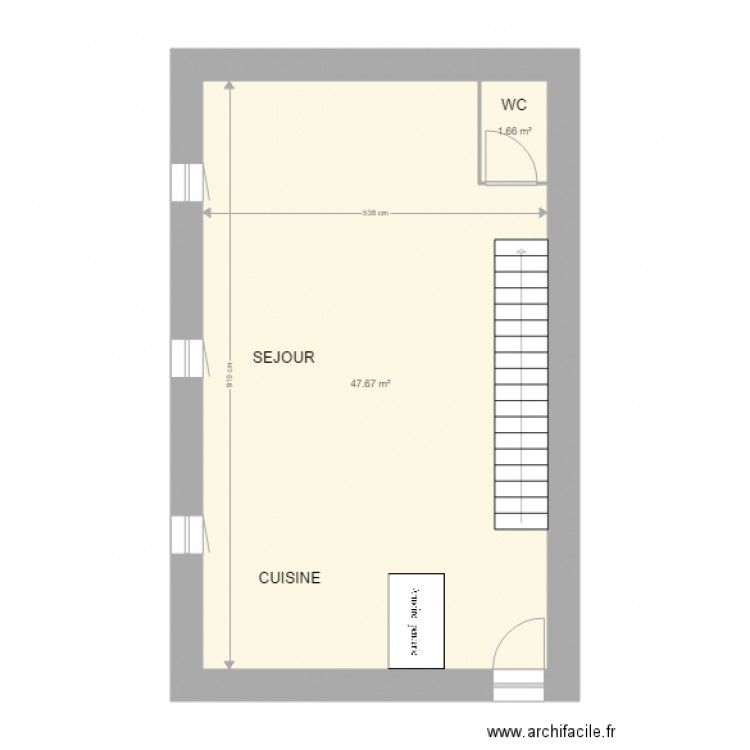 PLAN RDC HOURIEZ. Plan de 0 pièce et 0 m2