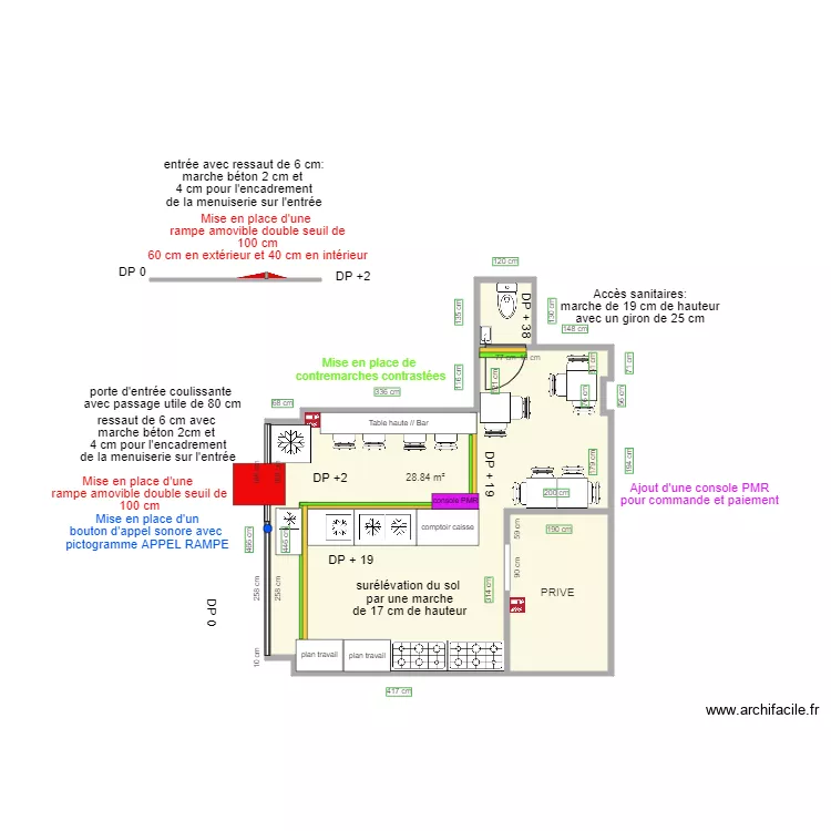 LE TAM APRES TRAVAUX. Plan de 