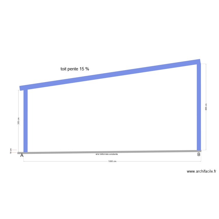 coupe AB. Plan de 0 pièce et 0 m2