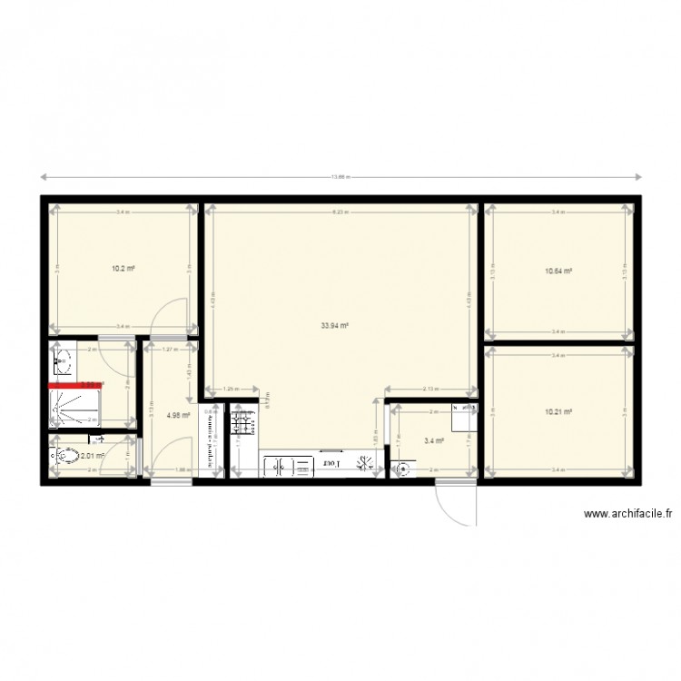 Maison en L. Plan de 0 pièce et 0 m2