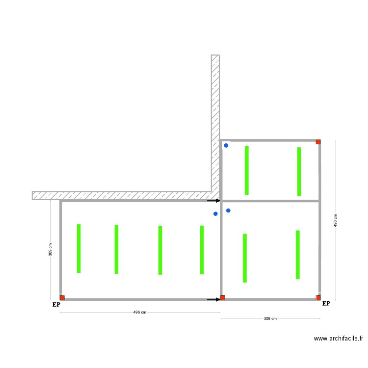 Gilbert Gonçalves 2e appartement . Plan de 2 pièces et 14 m2