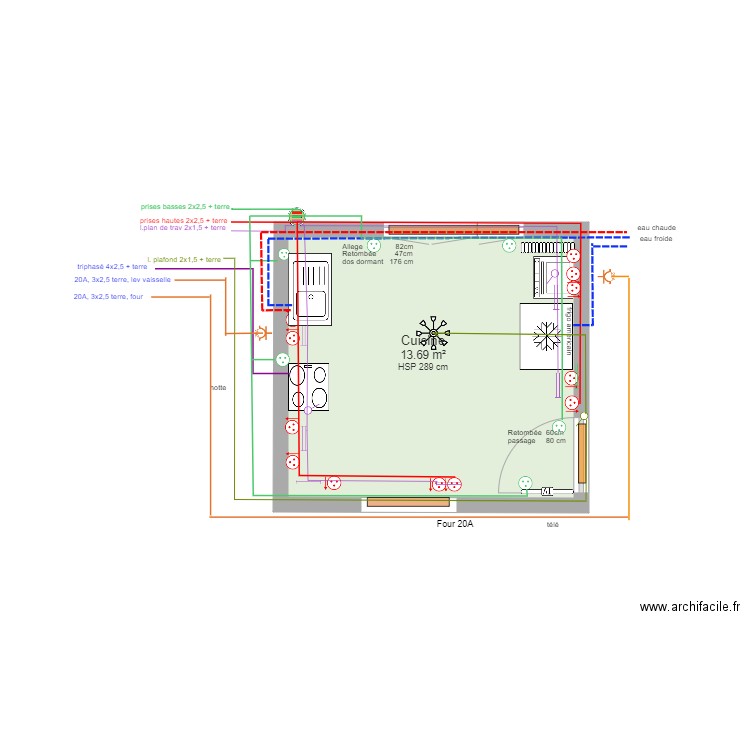 Cuisine electricité et plomberie  v6  8 janv 21. Plan de 0 pièce et 0 m2