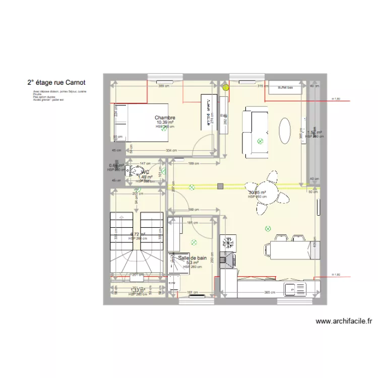 CARNOT 2eme avec grenier. Plan de 