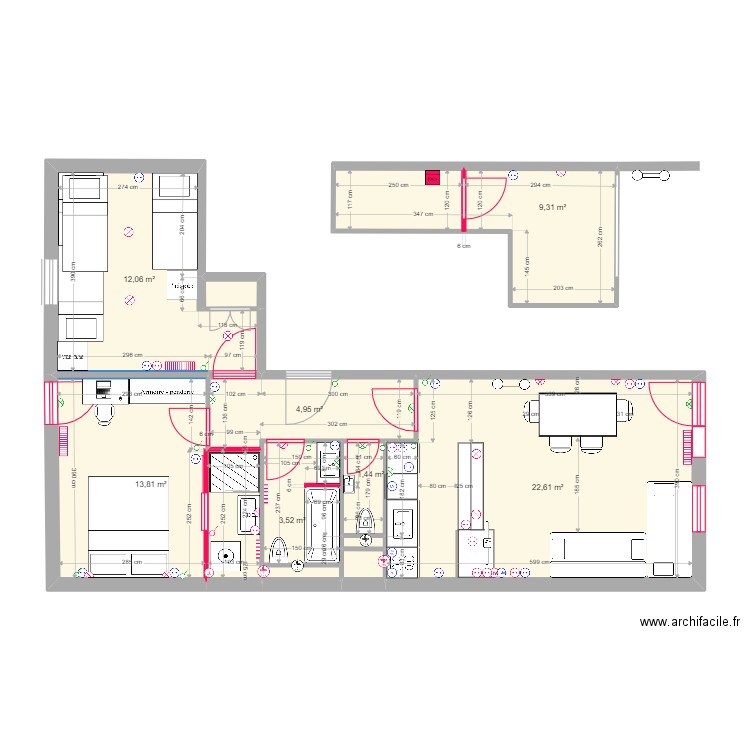 Frasse Plan Travaux. Plan de 11 pièces et 69 m2