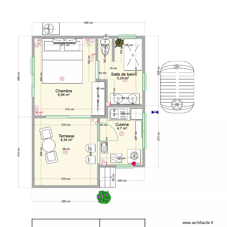 BGLW 28,25 m2. Plan de BGLW 28,25 m2. Plan de