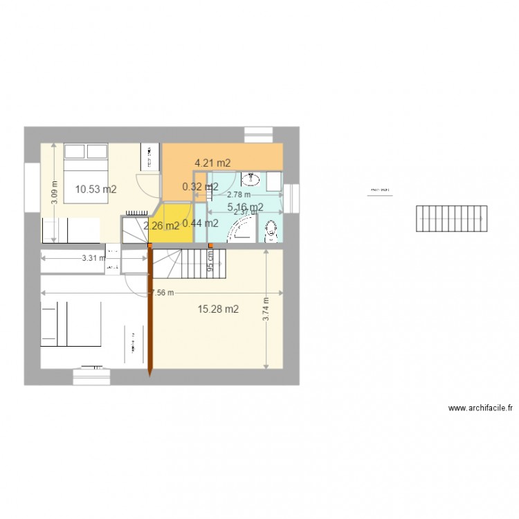 grange V27 1 er étage 1 janv  cotes sdb modifiées. Plan de 0 pièce et 0 m2