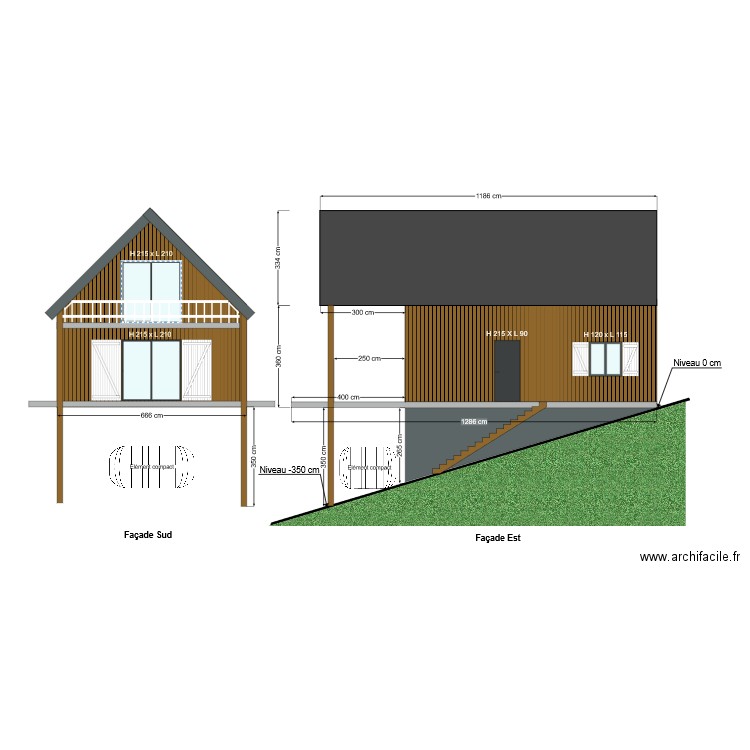 Facades et toiture BLANC ( Sud et Est ). Plan de 0 pièce et 0 m2