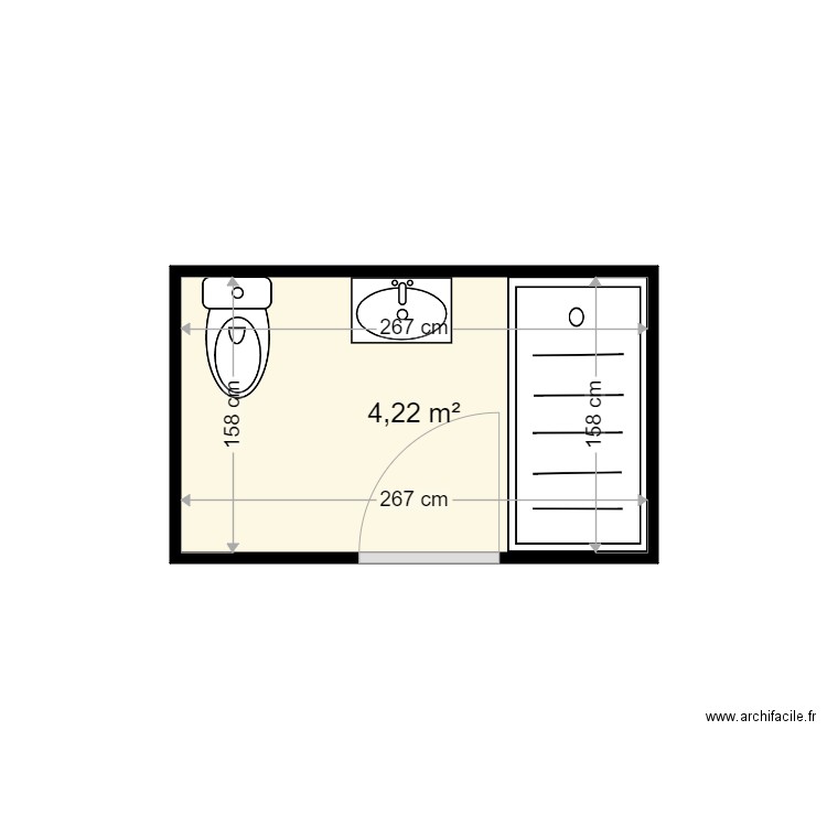 BART GERMAINE . Plan de 1 pièce et 4 m2