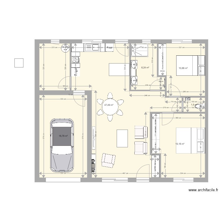 Avant projet. Plan de 6 pièces et 100 m2