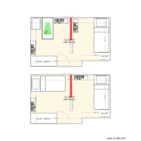Chambre salon et douche interne