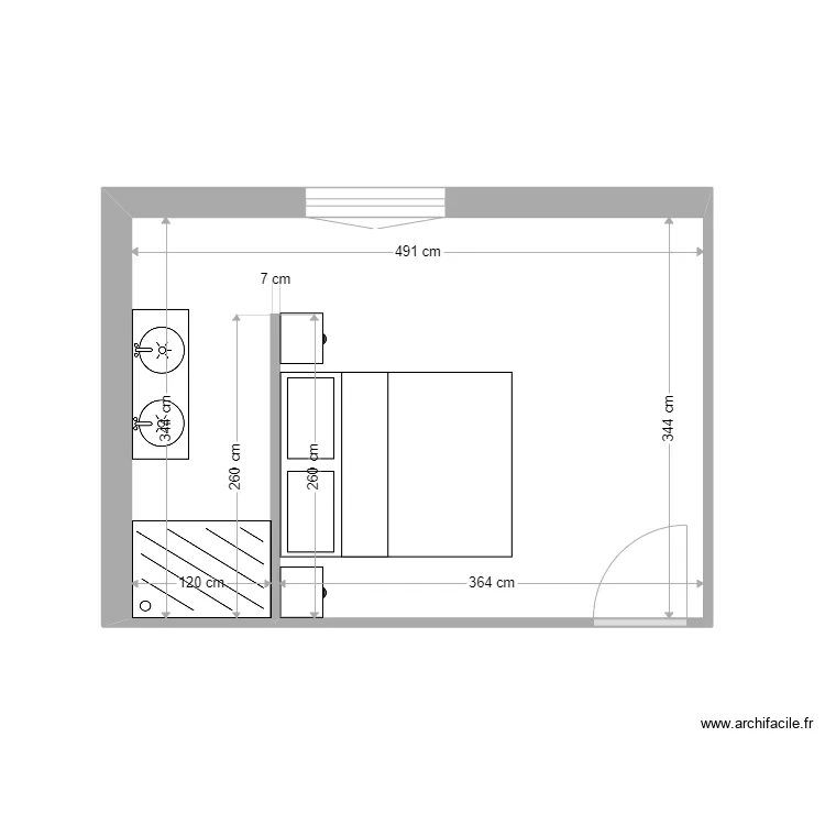 chambre A. Plan de 