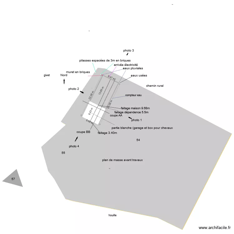 plan  de masse . Plan de 