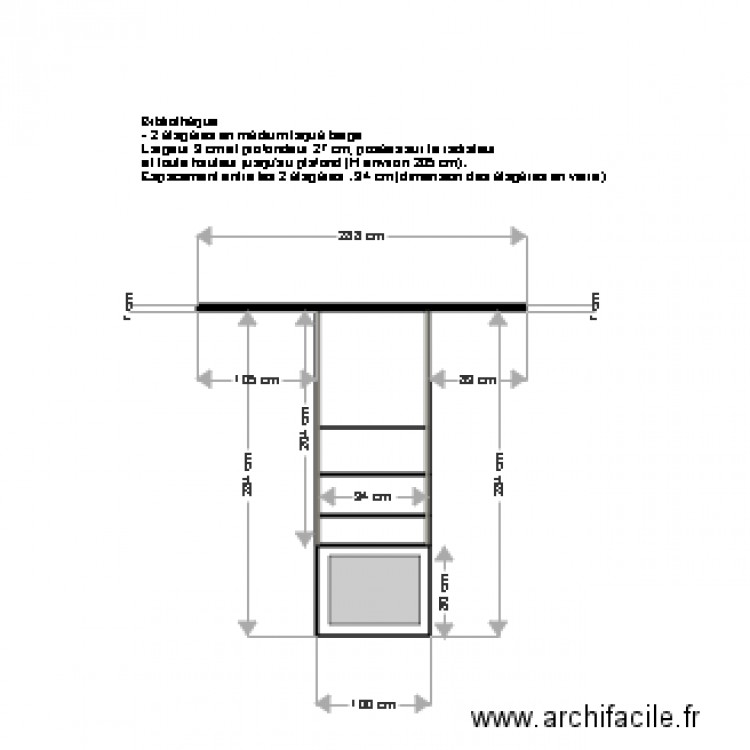 plan bibliothèque salon. Plan de 0 pièce et 0 m2