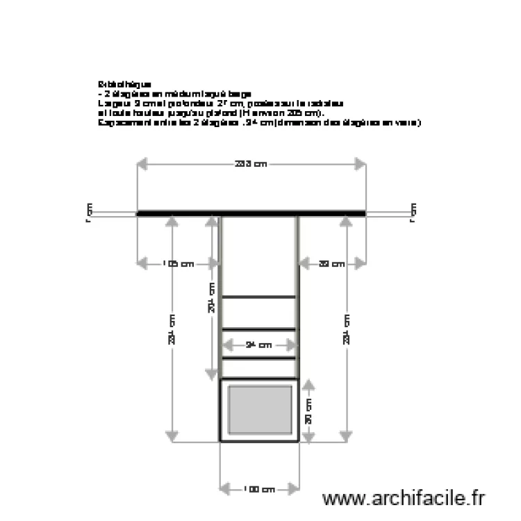 plan biblioth&egrave;que salon. Plan de 