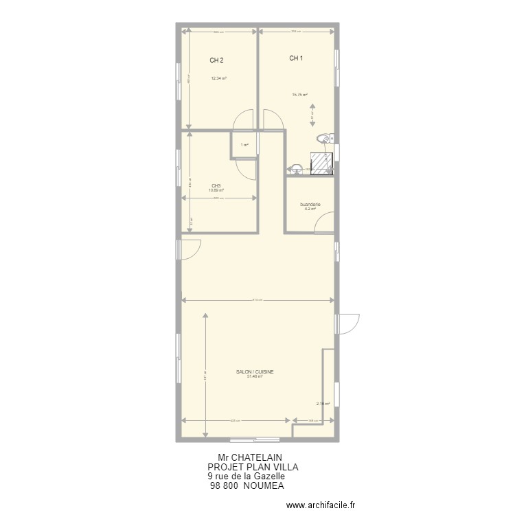 CHATELAIN    PROJET. Plan de 0 pièce et 0 m2