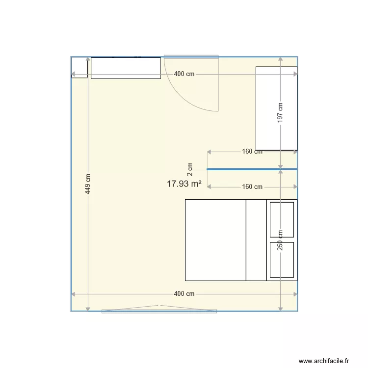 chambre parent. Plan de 