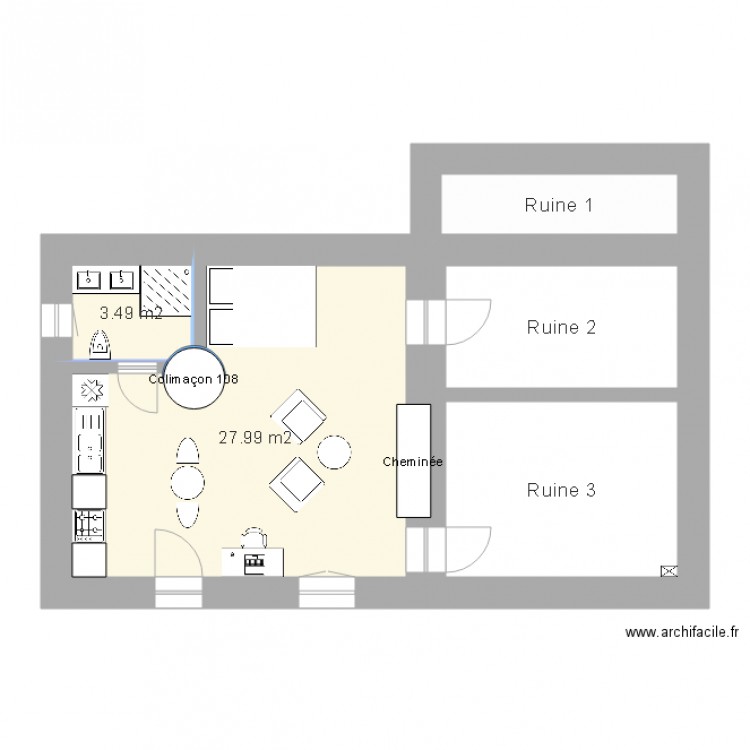 Colimaçon 108 encastré. Plan de 0 pièce et 0 m2