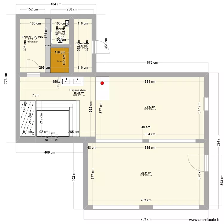 Love Room - Pouanc&eacute; - Plan initial (kevin). Plan de 