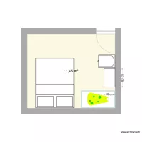 chambre lit contre mur a barreau