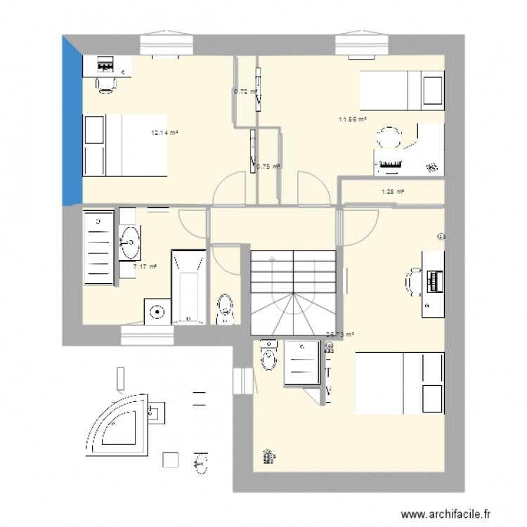 1er sans garage 7m x 9m avec avancé. Plan de 0 pièce et 0 m2