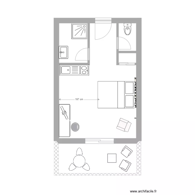 Studette 16m&sup2; Lots Nos :  8,9,10. Plan de 